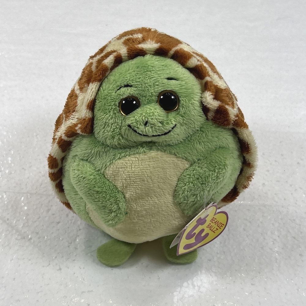 Ty Beanie Ballz Zoom the Turtle Ball 5" 13cm Plush Stuffed Toy New NWT 2011